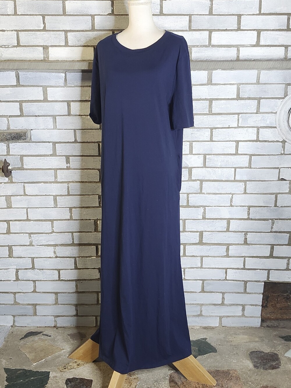 • NWT Merokeety Plus Sz XXL T Shirt Dress Crew Neck Long Maxi Casual W/ Pockets